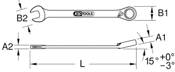 KS TOOLS Uzgriežņu atslēga ar sprūdmehānismu 503.5917